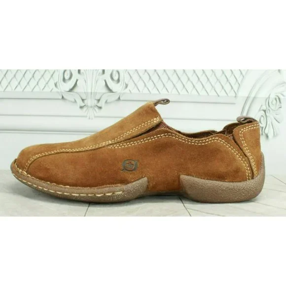 *Born Brown Suede Slip On Comfort Casual Loafer Shoes Size 10.5 Inches - Picture 1 of 9